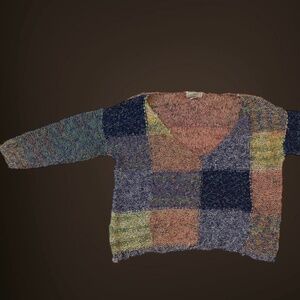 Express Tricot Womens Cotton Knit Sweater Multi Color OS